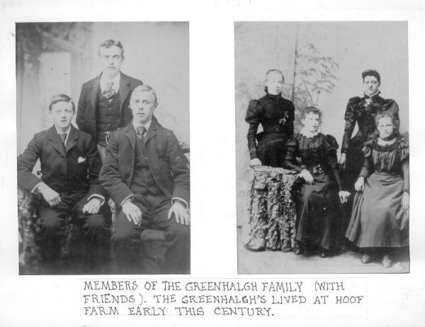 Early c 20.  Greenhalgh family with friends. They lived Top o'th Hoof Farm PArk, early 20th century. Taken by G.F. Markland, Goit St, Nuttall. digitised 
09 - People and Family - 01 - Families
Keywords: Bury-Archive