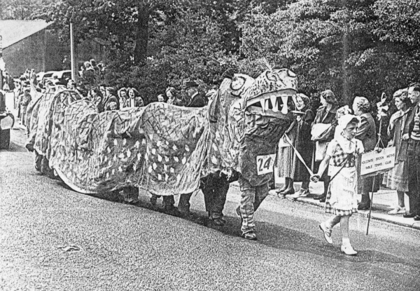 Holcombe Brook Methodist table tennis club 1951..., ..their contribution to Festival of Britain parade. 
12 - Customs and Traditions - 01 - National Events
Keywords: Bury-Archive