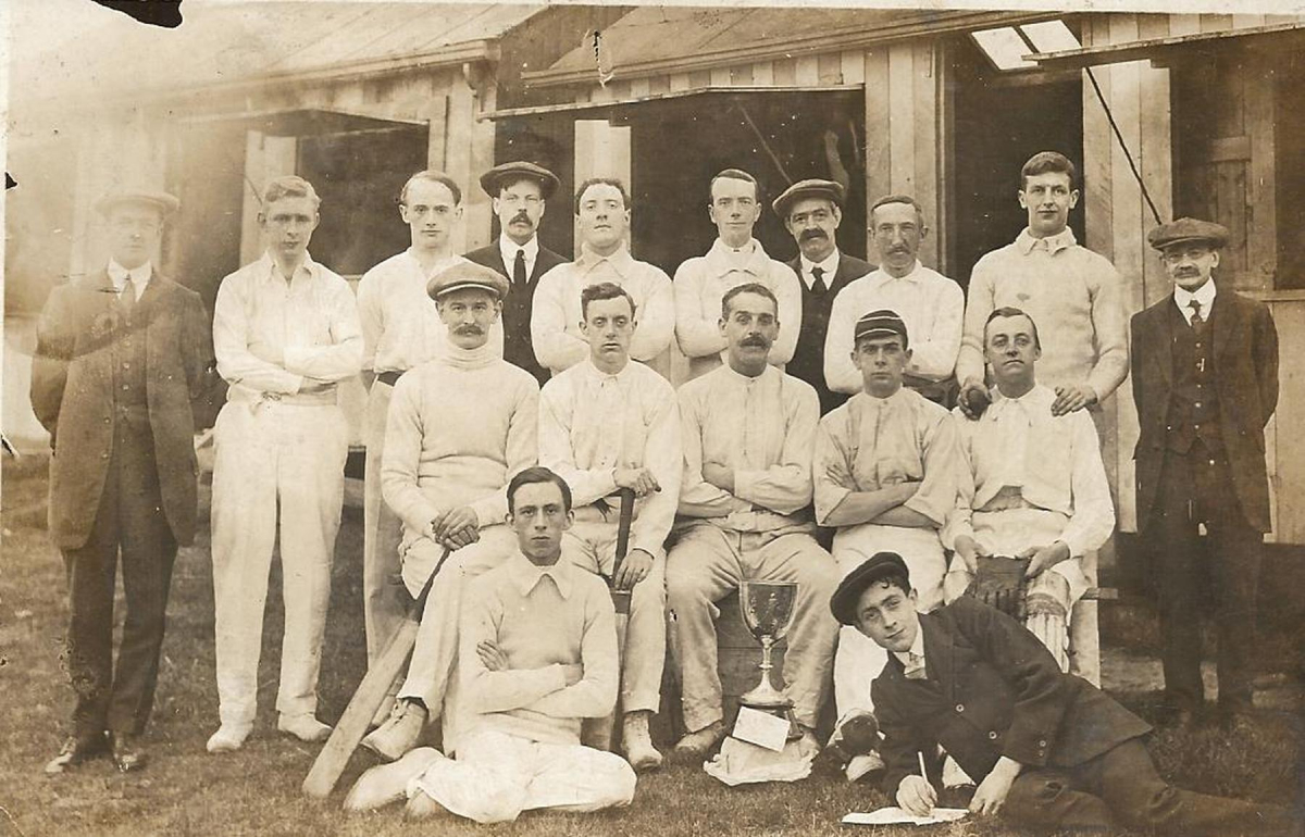 Cricket Club ?Stubbins Cong. 2nd team - Pictured with the cup 
14 - Leisure - 02 - Sport and Games
Keywords: Bury-Archive