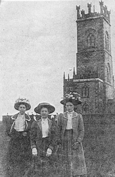 early c20.  Chapel choir from Bury visit Park Chapel Taken outside Grants Tower. 
14 - Leisure - 04 - Events
Keywords: Bury-Archive
