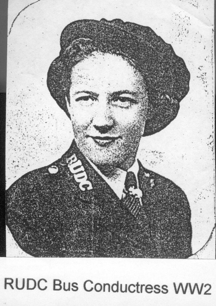 RUDC bus conductress WW2 (ph/c) 
16 - Transport - 02 - Trams and Buses
Keywords: Bury-Archive