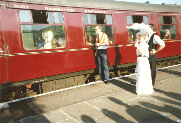 Ramsbottom Rail station and train in transit-30.7.1988 4 taken on 1st anniversary of opening of ELR service Bury to Rawtenstall-4 photos
16 - Transport - 03 - Trains and Railways
Keywords: Bury-Archive