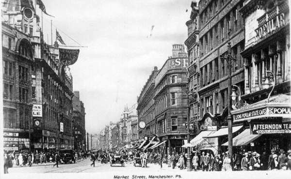 Market Street Manchester c.late 1920's or early 1930's 
17 - Buildings and the Urban Environment - 05 - Street Scenes
Keywords: Bury-Archive