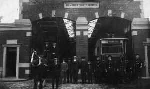 Trolley bus No.4 TB 8572 c.1913 At Ramsbottom trolley bus shed. Ramsbottom Urban District Tramways. 
16-Transport-02-Trams and Buses-000-General
Keywords: 1945