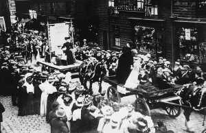 c.1910 Rose Queen procession (Votes for Women float)  in Bridge Street, Ramsbottom, 
06-Religion-03-Churches Together-002-Rose Queens
Keywords: 1945