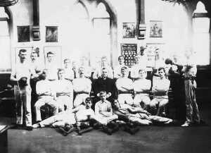 Rev W.H.Corbould, vicar of St.Pauls with Athletic Club 1891 He was vicar of Ramsbottom from 1871-1893 (his death).More info on back of photo.
06-Religion-02-Church Activities-001-Church of England  - St. Paul, Bridge Street, Ramsbottom
Keywords: 1945