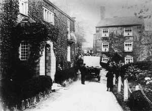 Pilgrims Cross (replacement) being taken from Fletcher Bank Quarry 24.5.1902, by Higher House, Moor Road, Holcombe. There are 5 photos in the archive. See also RHSBA 1147 
to be catalogued
Keywords: 1945