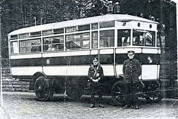Fleet No: ?- Registration No:  - Chassis: Railless Electric Traction - Chassis No: not known - Body:Milnes Voss - Seating: B28R - Introduced:  B28R - Withdrawn: 1913 - Location: R.U.D.C. Trolleybus (date and location unknown) - Comments: ? Other Info: (RH
16-Transport-02-Trams and Buses-000-General
Keywords: 0