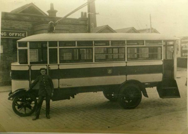 Fleet No: - Registration No:  - Chassis: unknown - Chassis No: unknown - Body:unknown - Seating: unknown - Introduced:  unknown - Withdrawn: unknown - Location: Driver Mr. Bateson at Ramsbottom Station - Comments: unknown Other Info: (RHS Archive Ref: 132
16-Transport-02-Trams and Buses-000-General
Keywords: 0