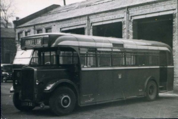 Fleet No: 6- Registration No: ETD 52 - Chassis: Leyland TS8 - Chassis No: 303374 - Body:Roe - Seating: B36R - Introduced:  B36R - Withdrawn: 1939 - Location: Ramsbottom Bus Depot - Comments: 1960 Other Info: 
16-Transport-02-Trams and Buses-000-General
Keywords: 0