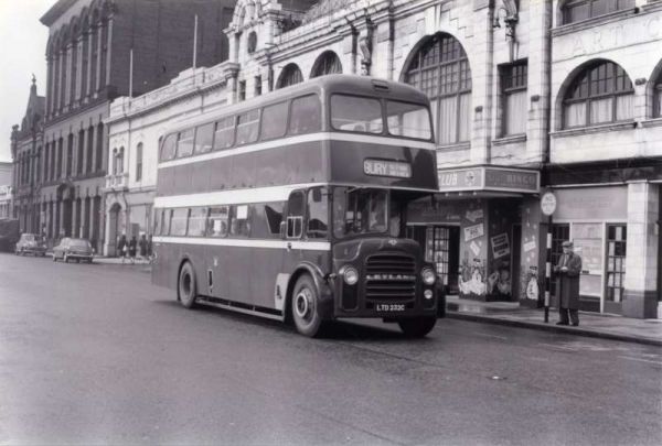 Fleet No: 4- Registration No: LTD 232C - Chassis: Leyland PD3A/1 - Chassis No: L24676 - Body:East Lancs. - Seating: H41/32F - Introduced:  H41/32F - Withdrawn: 1965 - Location: Knowsley Street, Bury - Comments: Withdrawn 1978 Other Info: 
16-Transport-02-Trams and Buses-000-General
Keywords: 0